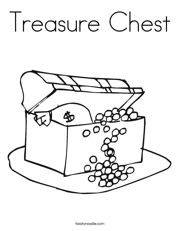 Treasure Chest Coloring Page - Twisty Noodle