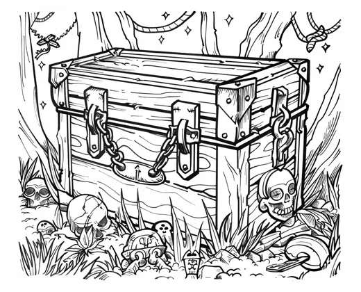 Pirate treasure coloring pages