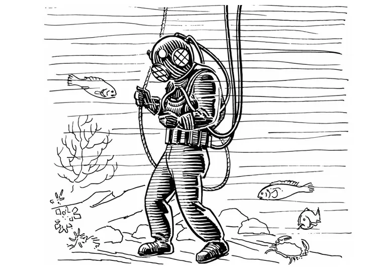Coloring page diver free printable coloring pages img 13289