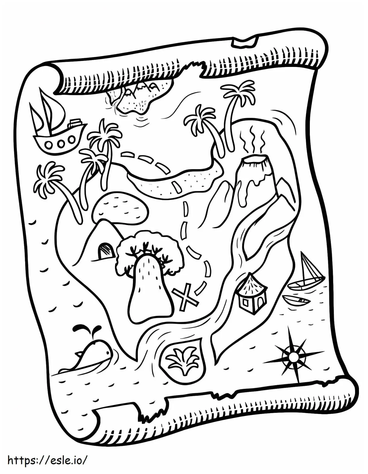 Treasure map 10 coloring page