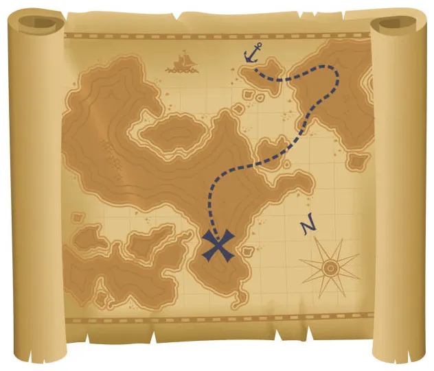 X marks the spot treasure map