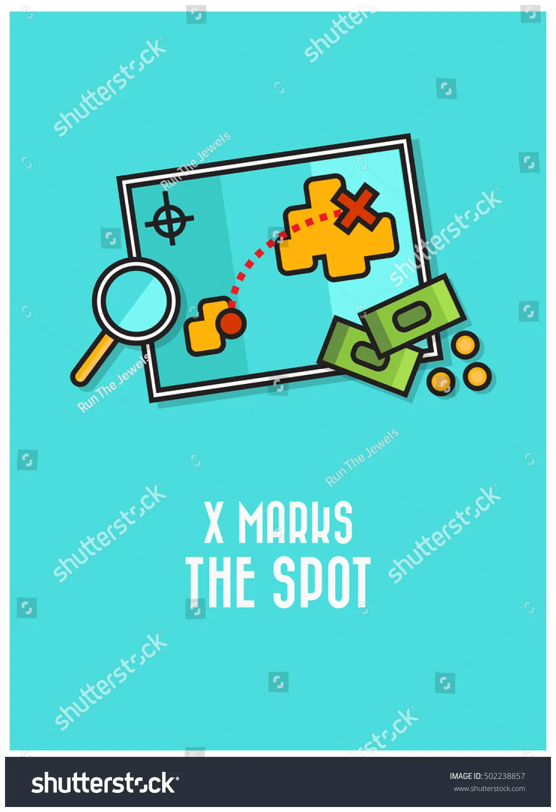X marks spot treasure map hunt stock vector 502238857 printable coloring page