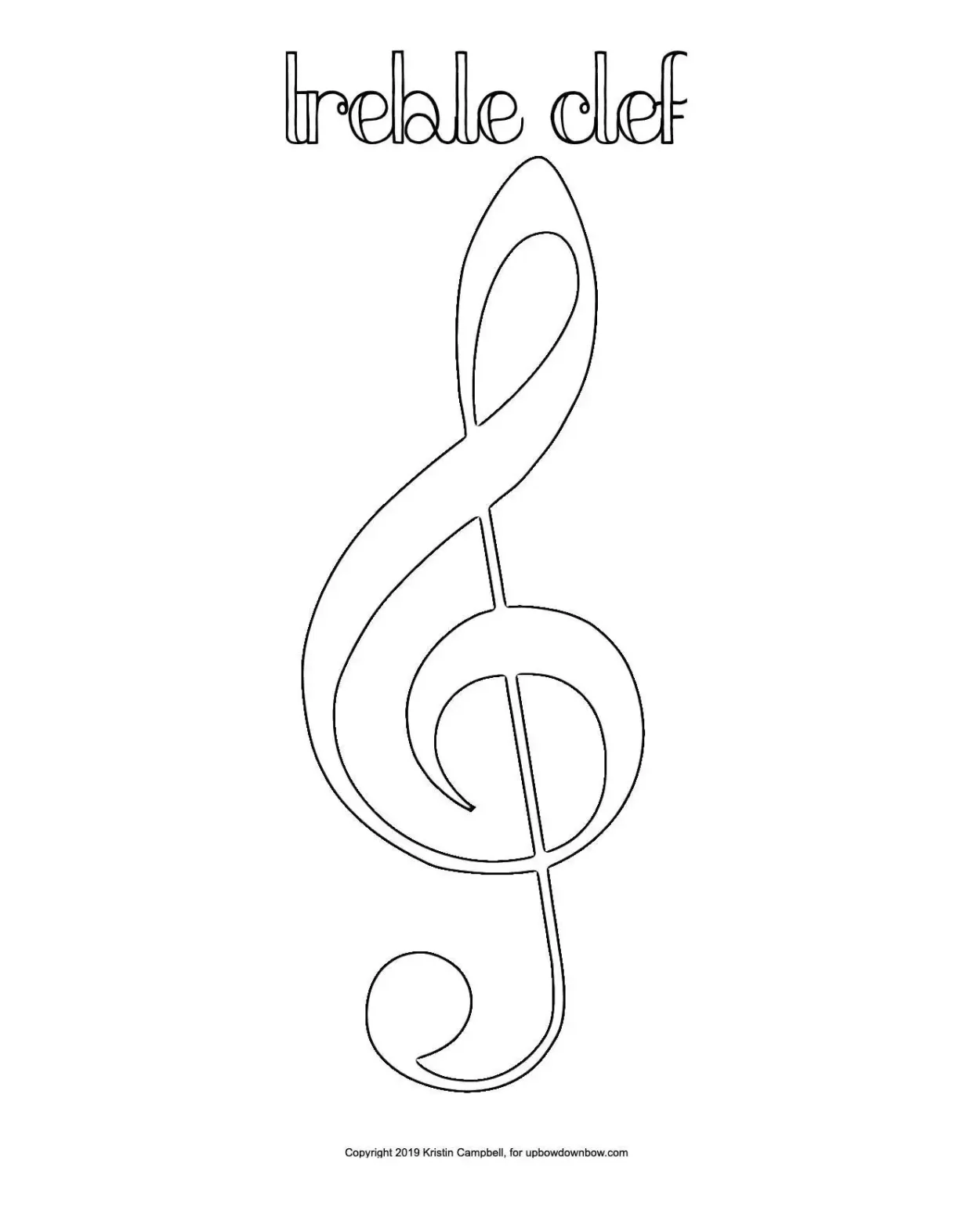 Clef coloring page horsehair music
