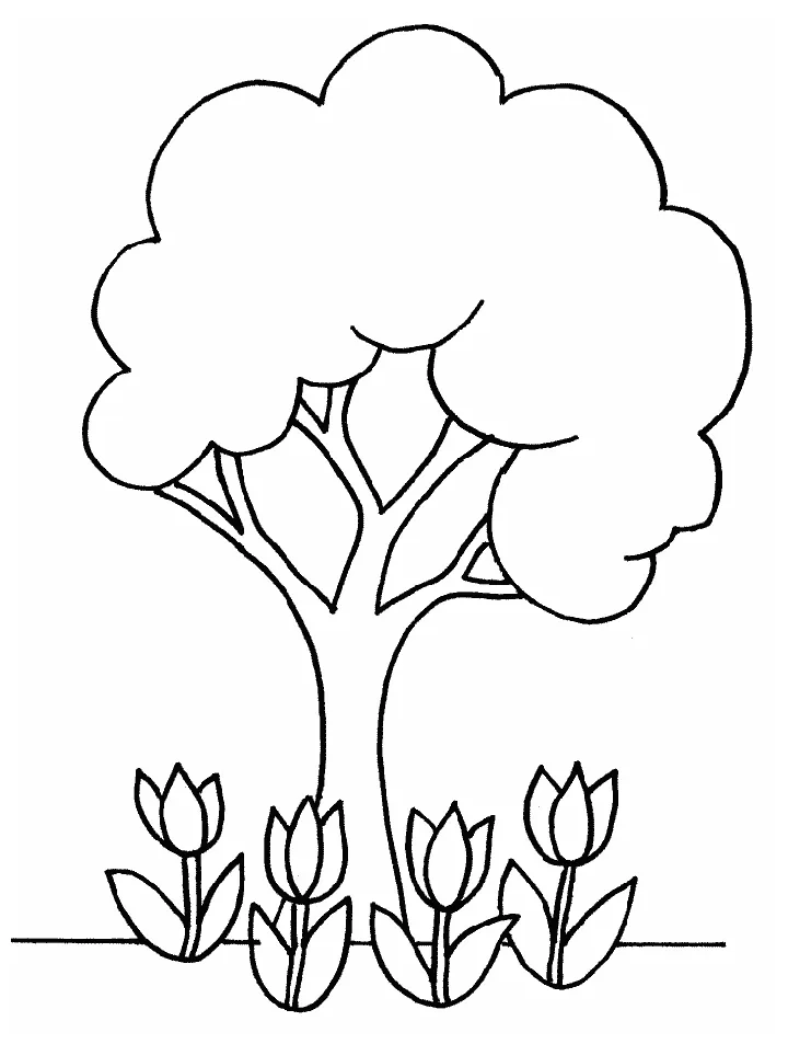 Tree coloring page