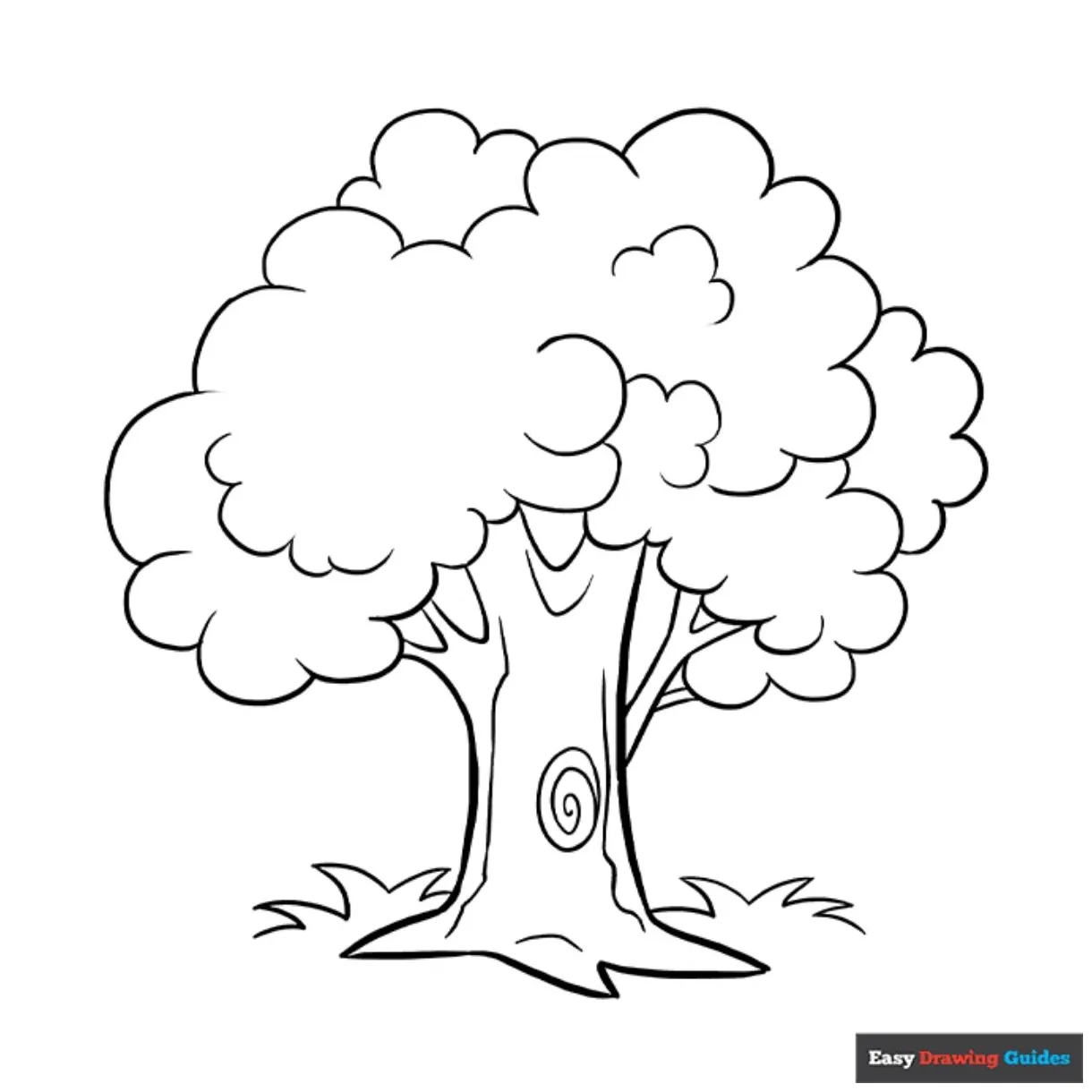 Cartoon tree in 2025 , tree line drawing, coloring