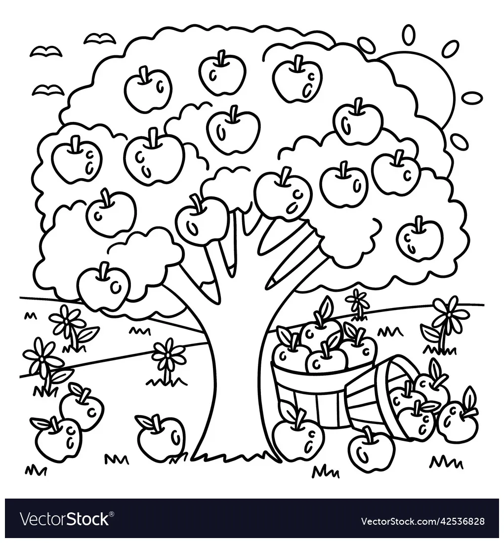 Apple printable coloring pages