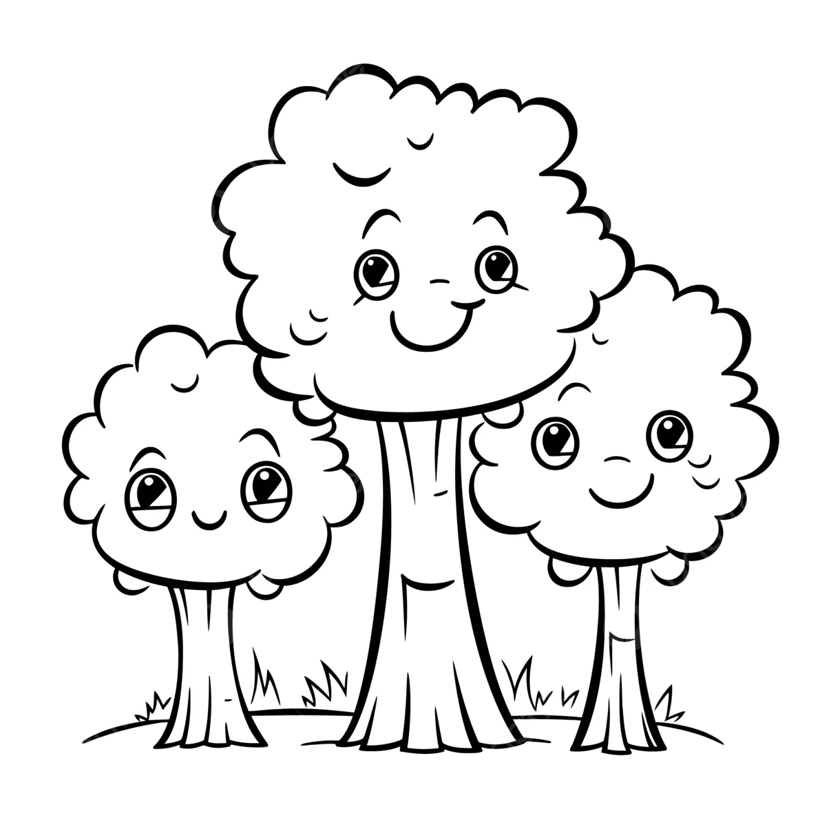 Tree outline coloring page