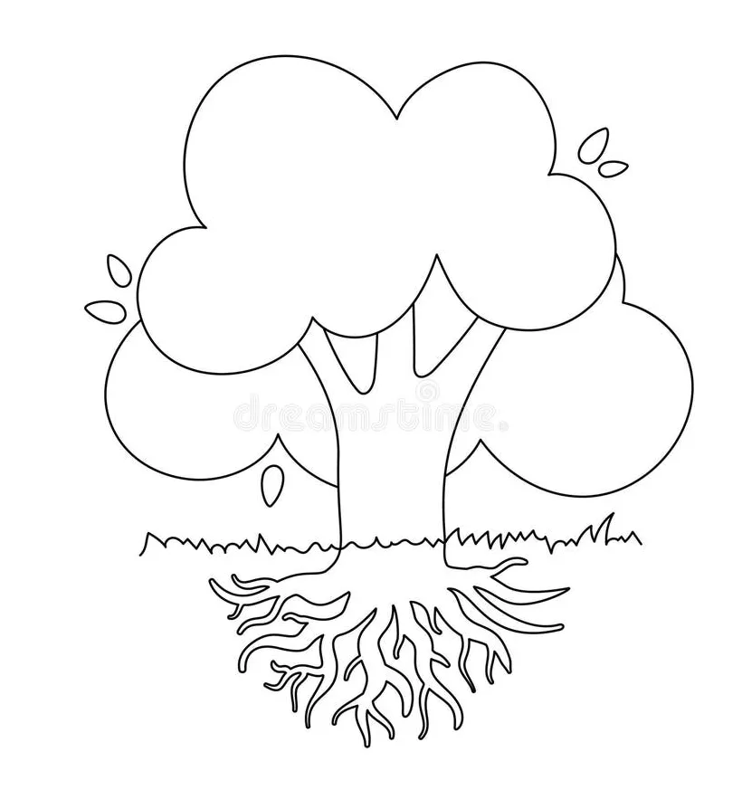 Tree root coloring stock illustrations 311 tree root coloring stock printable coloring page