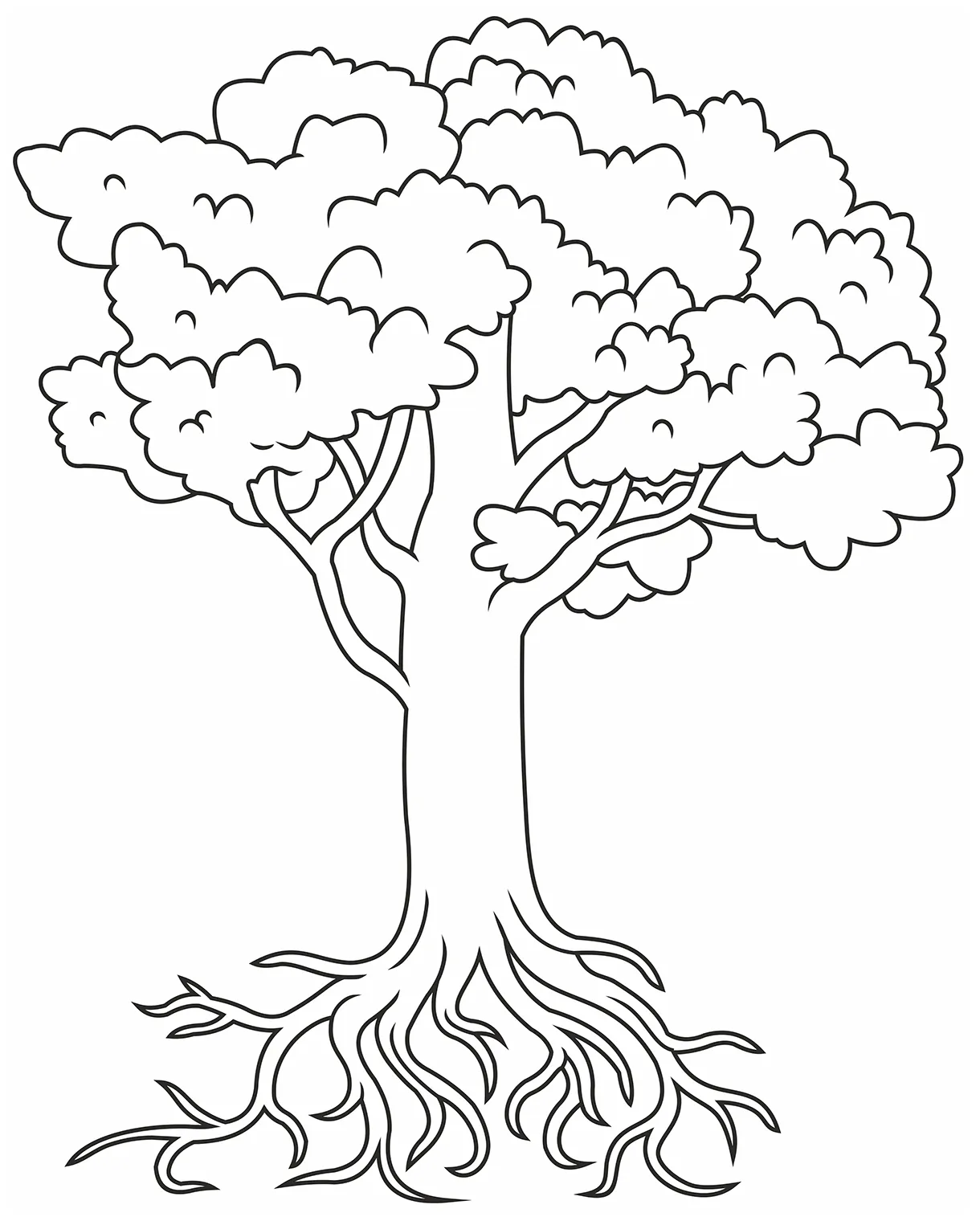 Tree with roots coloring page colouringpages
