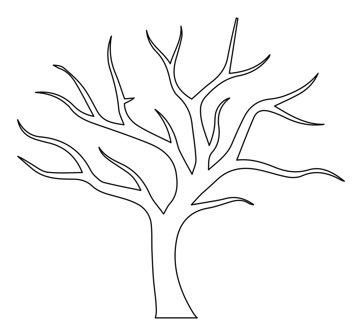 Printable tree without leaves coloring page tree drawing simple, simple