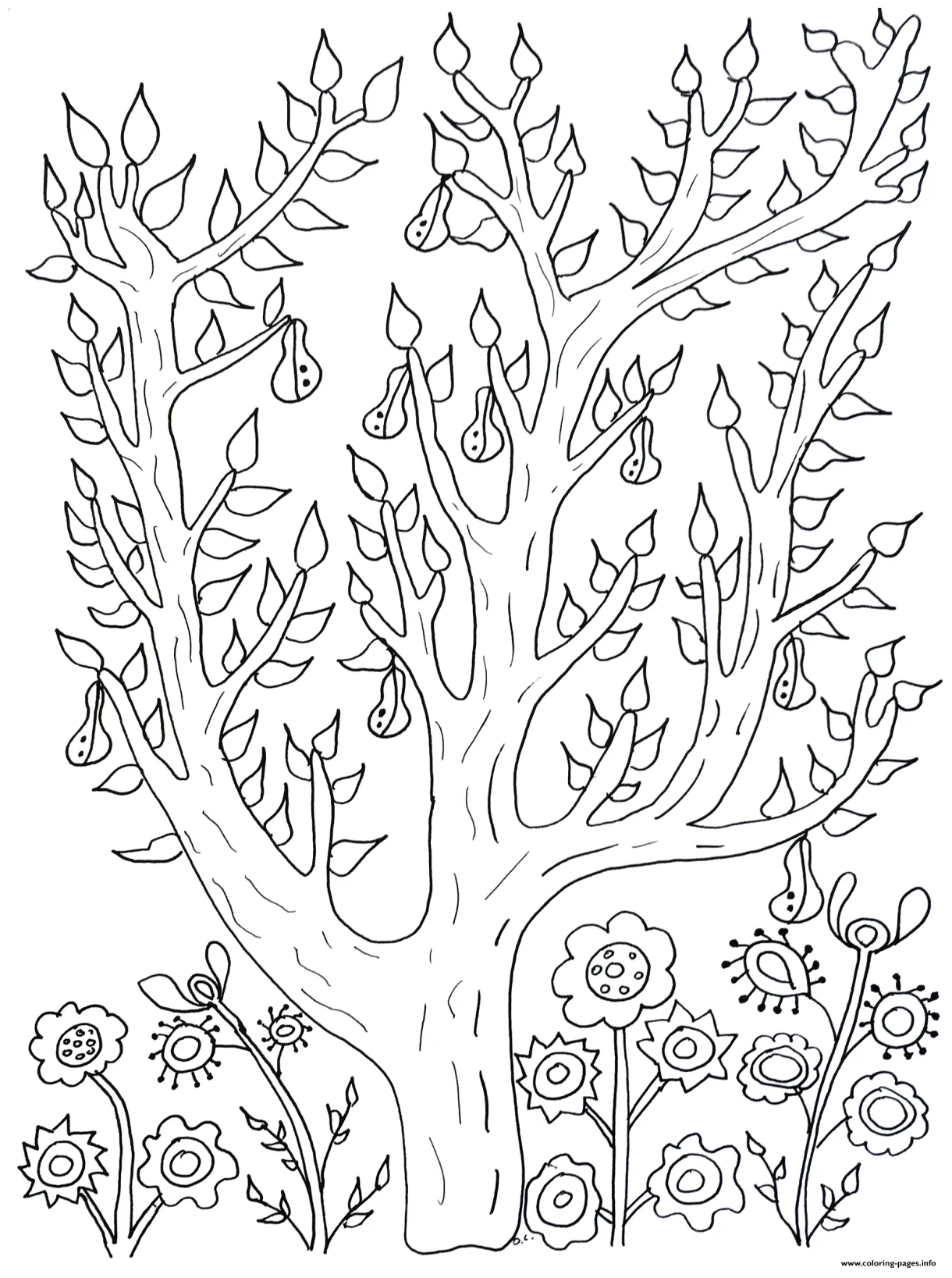 Tree leaves coloring pages free printable templates