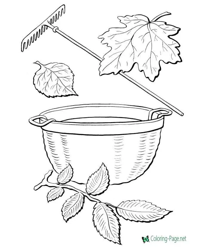 Tree leaves coloring pages