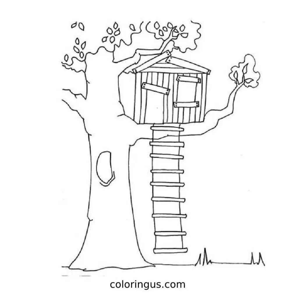 Houses cottage coloring page free printable pdf
