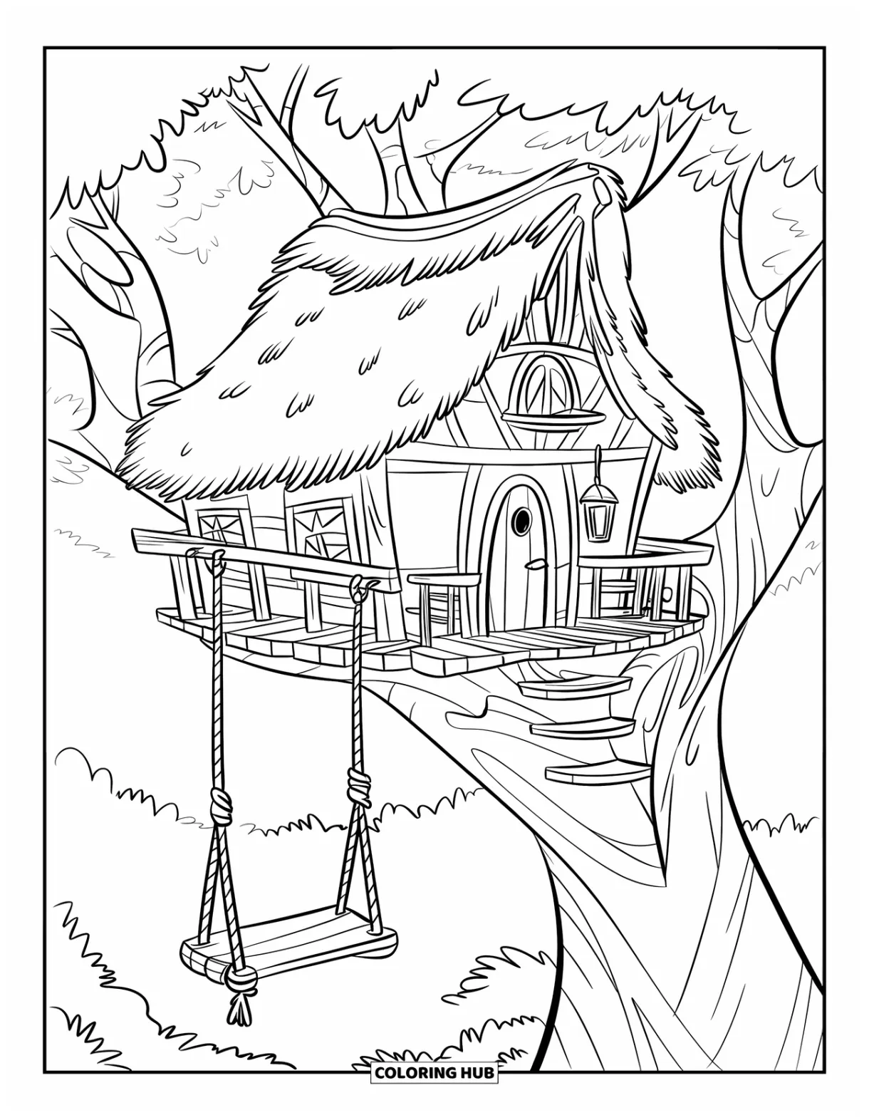 120+ treehouse coloring pages for kids & adults free printable pdfs printable coloring page