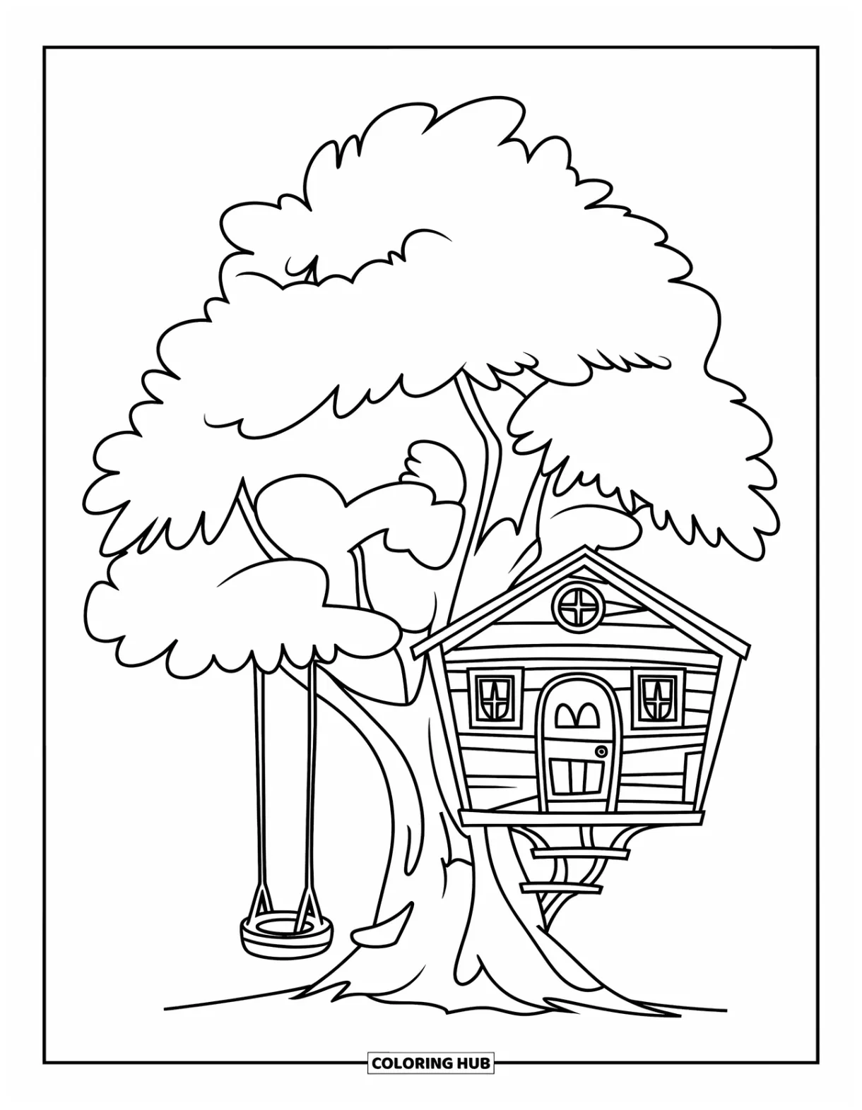 120+ treehouse coloring pages for kids & adults free printable pdfs
