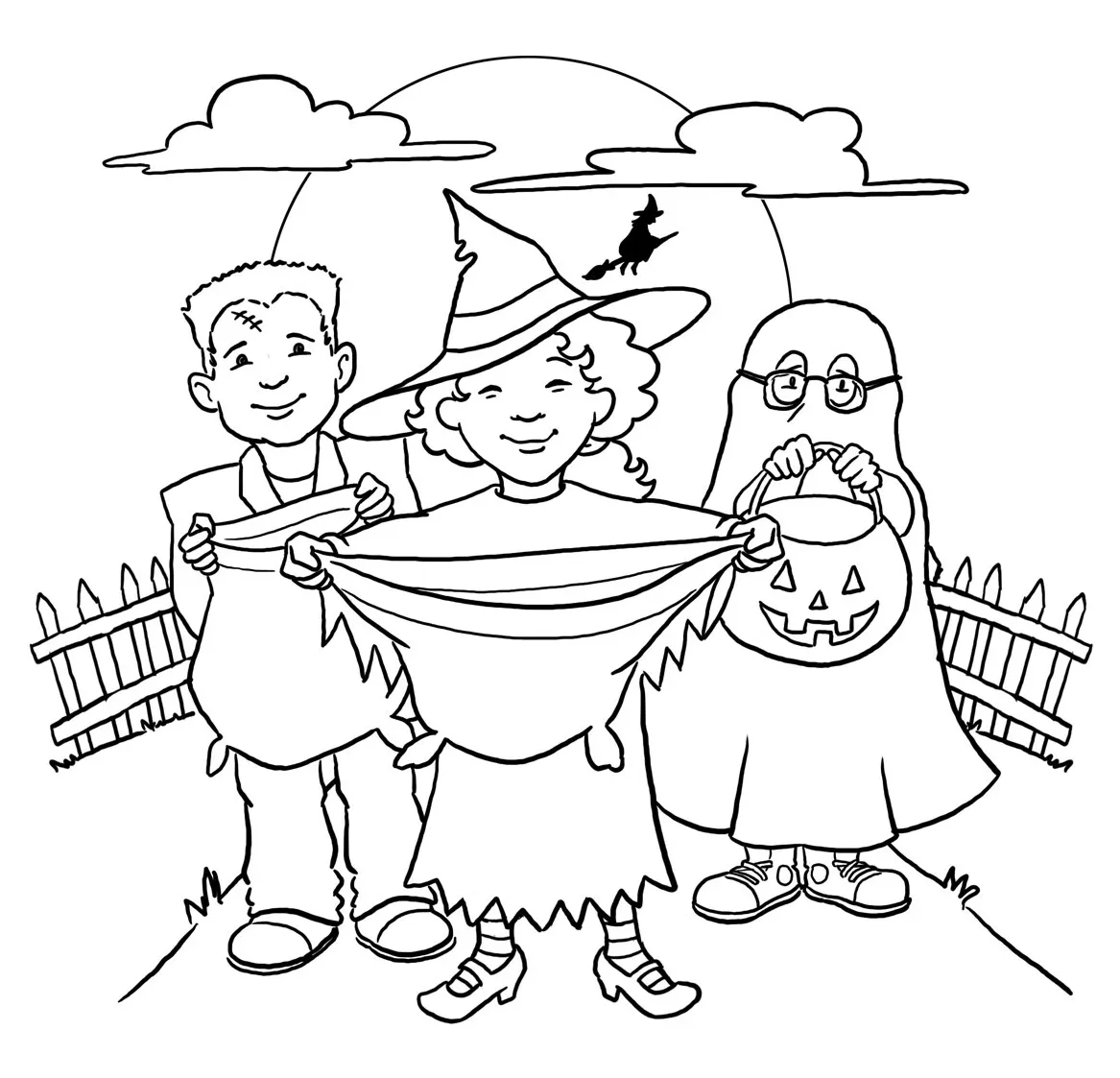 Halloween coloring pages trick or treat coloring pages, halloween