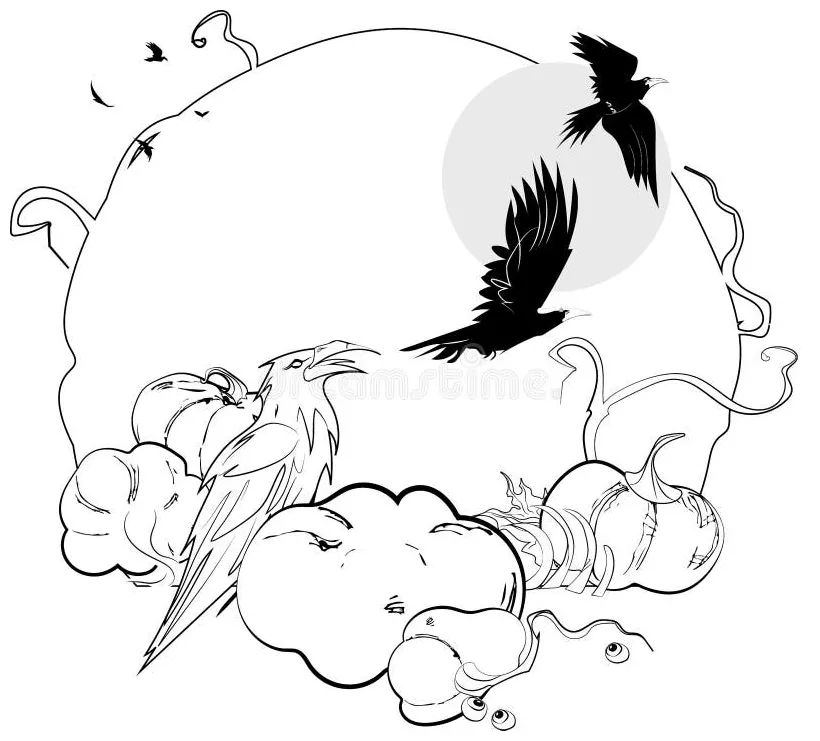 Trick or treat coloring page stock vector illustration of doodle