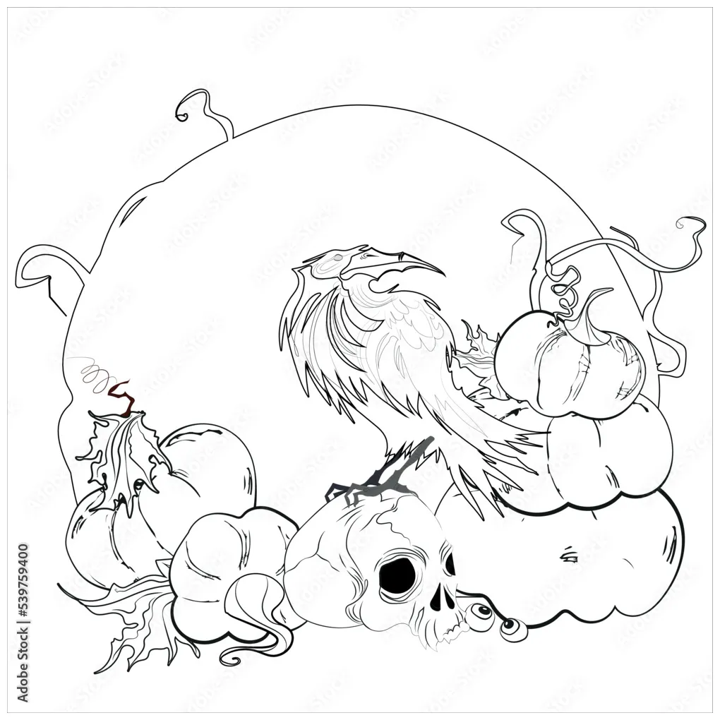 Trick or treat coloring page. halloween coloring page for kids. cartoon