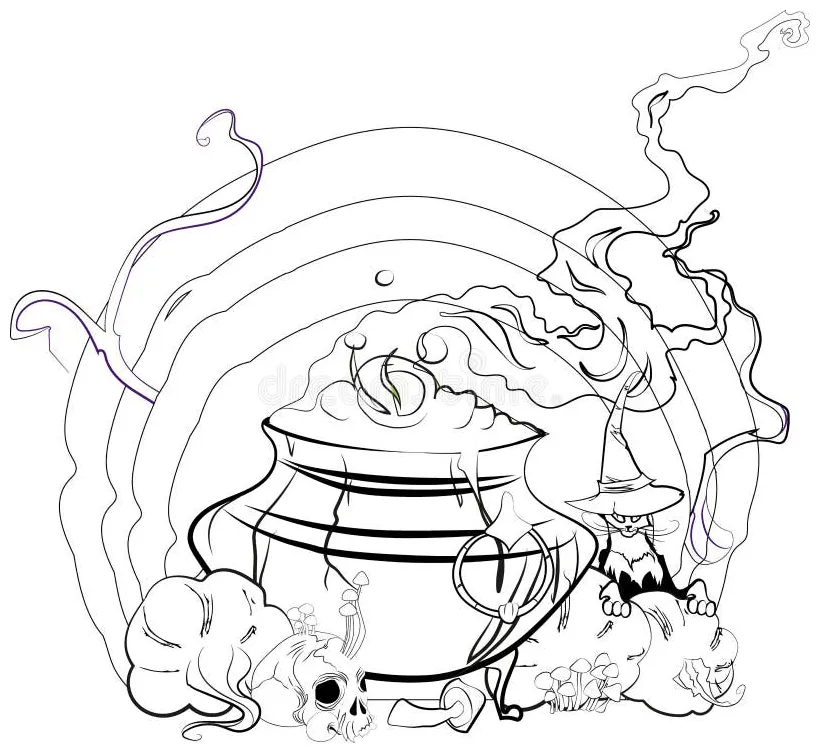 Trick or treat coloring page stock vector illustration of spooky