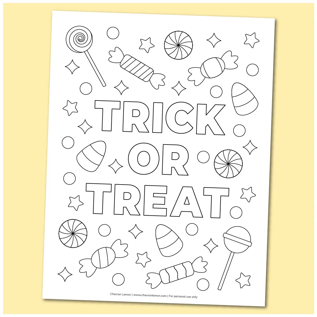 Trick or treat coloring page fun family crafts