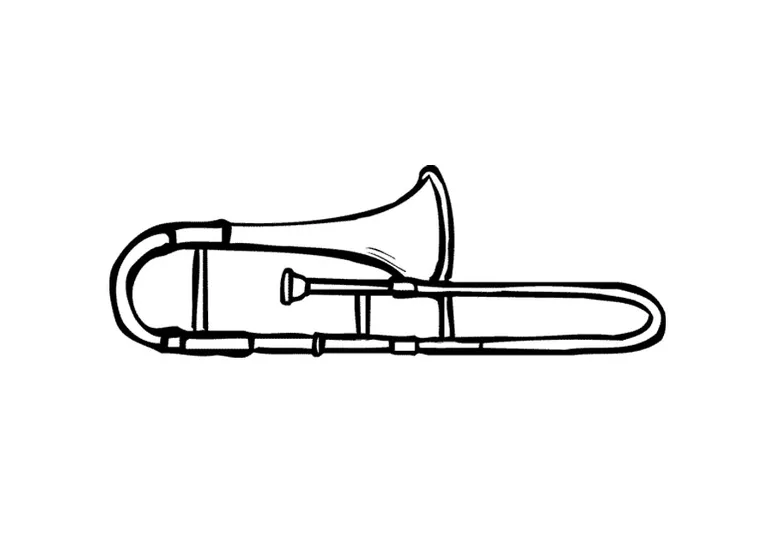 Coloring Page trombone - Free printables - Img 9592