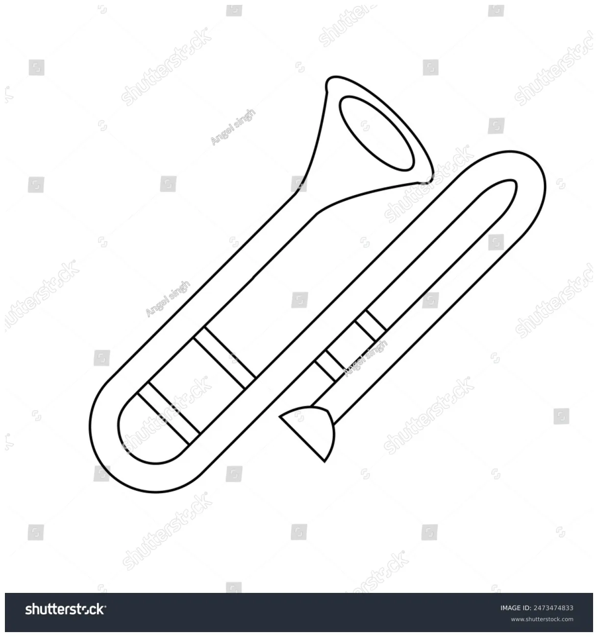 Trombone Coloring Page: Over 49 Royalty-Free Licensable Stock