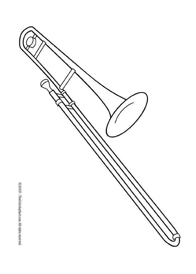 Coloring Page trombone - Free printables - Img 5955