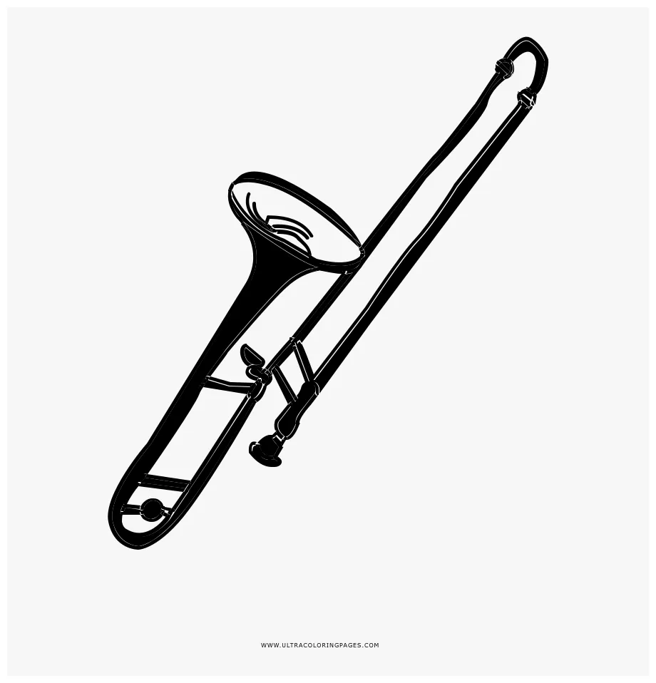 Trombone Coloring Page , Free Transparent Clipart - ClipartKey