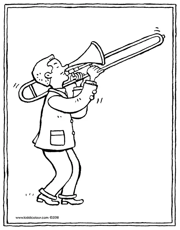 Trombone Coloring Pages - Coloring Nation