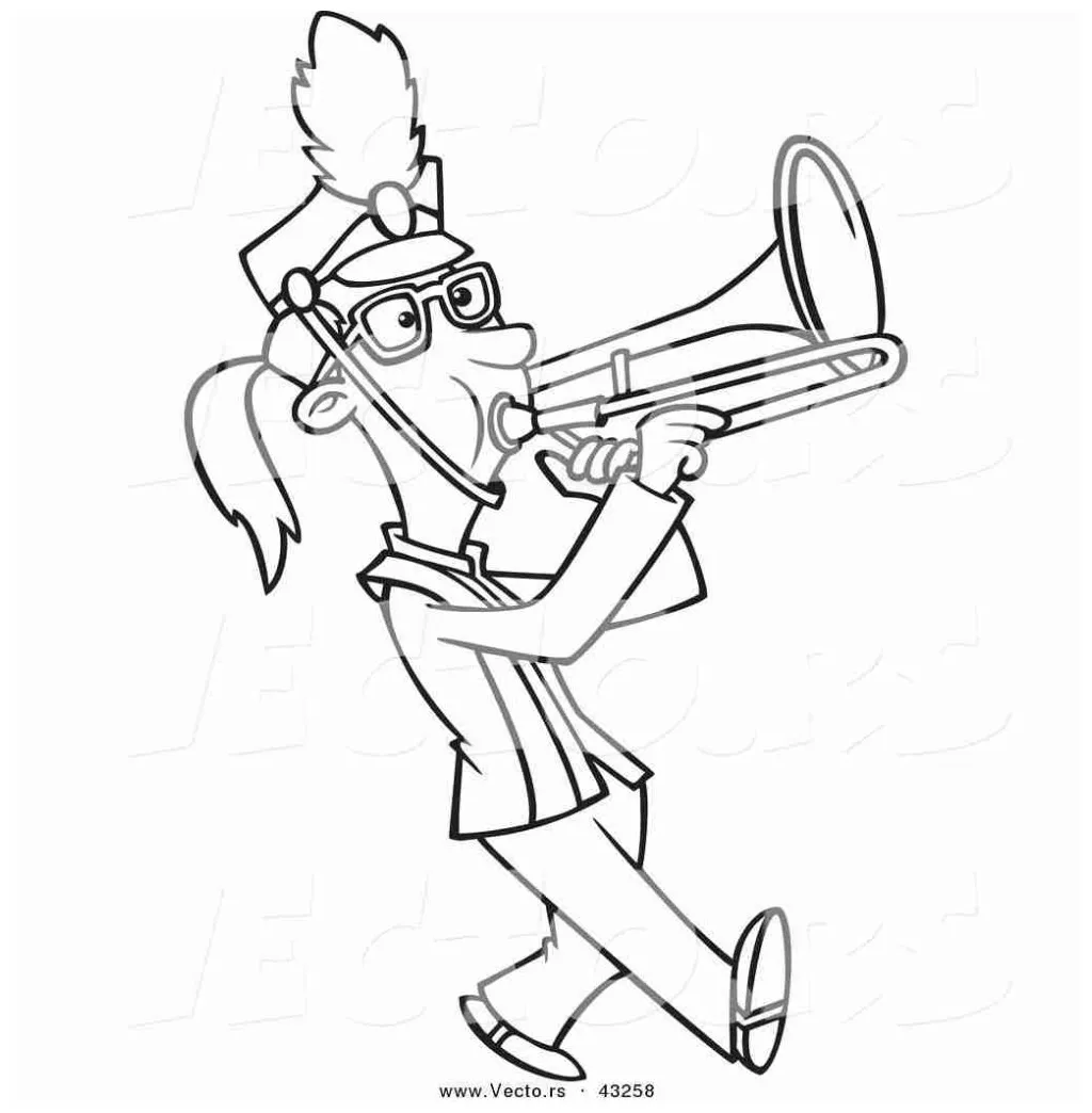 Trombone Coloring Page at GetDrawings | Free download