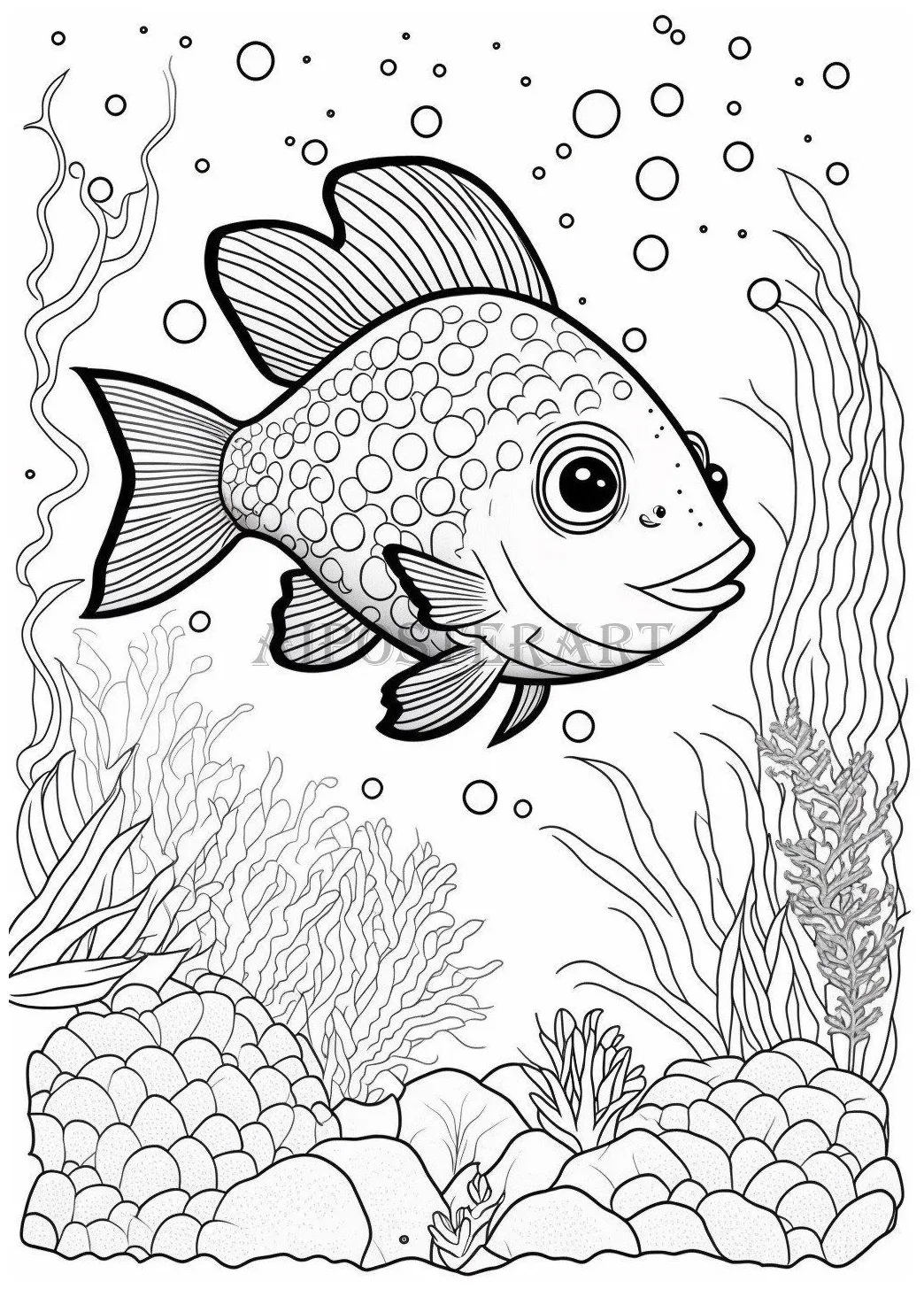 Tropical fish and coral coloring page tropical fish printable coloring printable coloring page