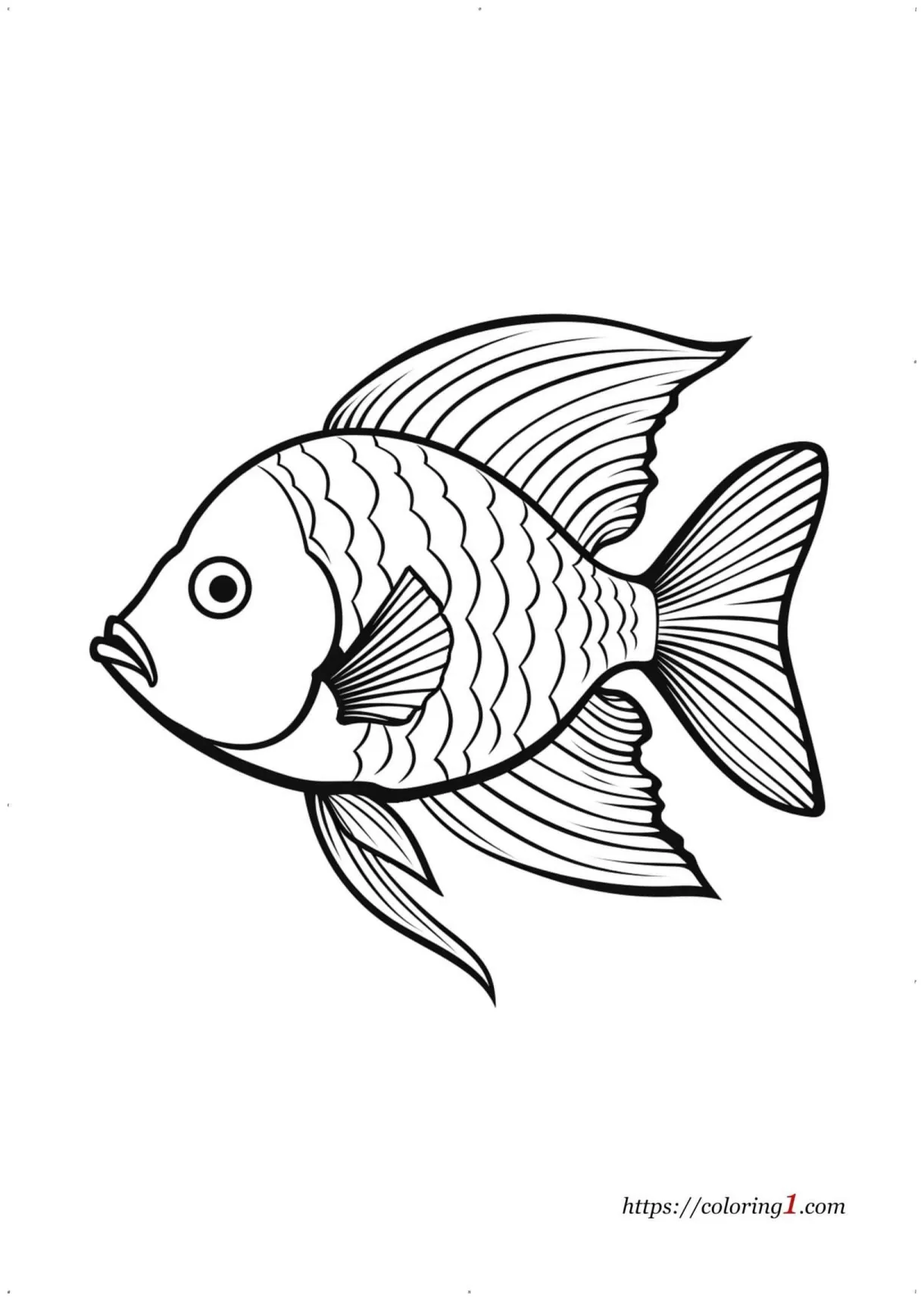 Tropical fish free coloring sheet