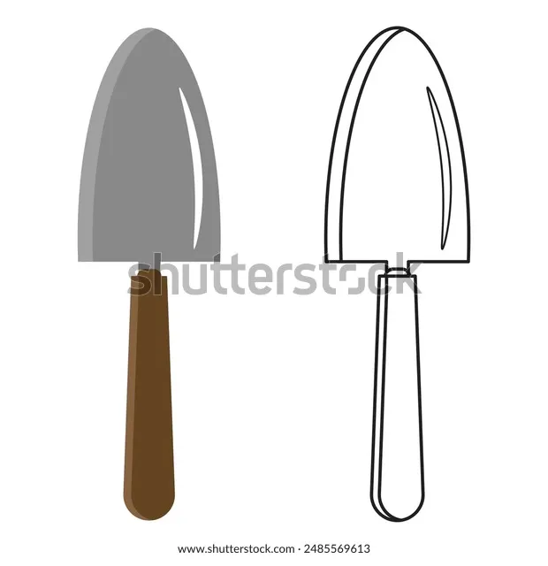 Garden trowel coloring page clipart outline stock vector