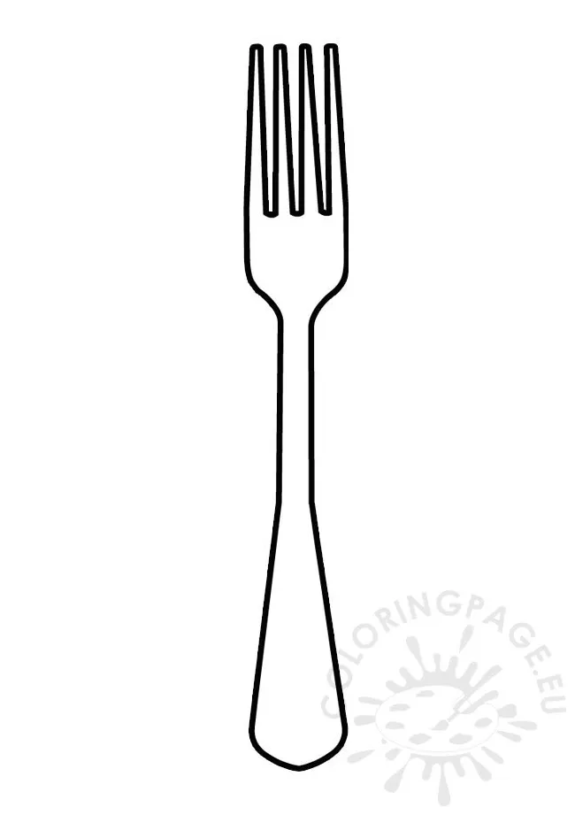Fork template coloring page