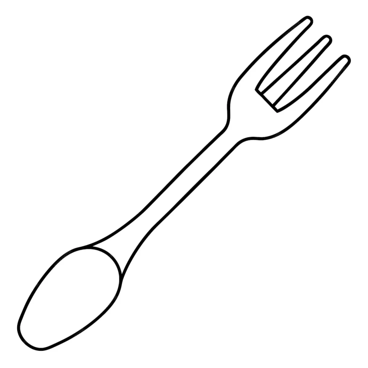 Fork coloring page outline coloring book page line art drawing