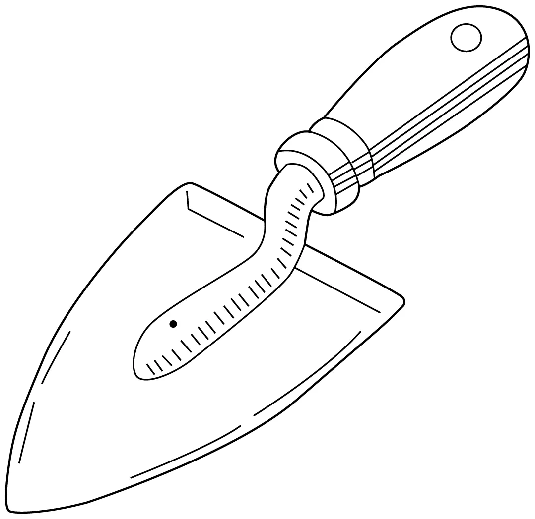 Trowel coloring page free printable pdf for kids