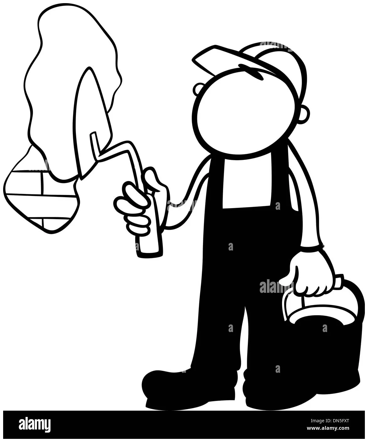 Worker with trowel coloring page stock vector & art alamy