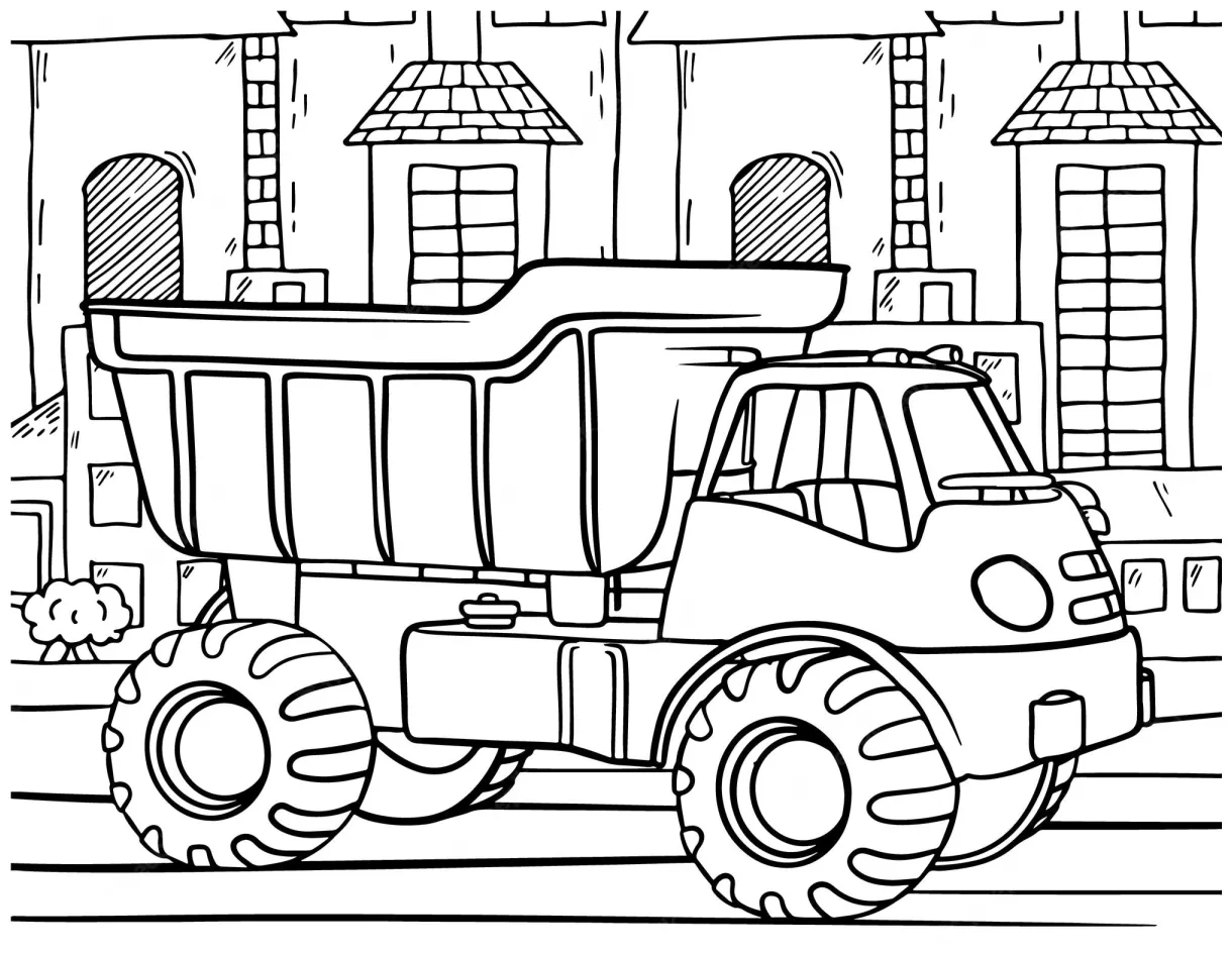Premium vector. dump for kids vehicle coloring home