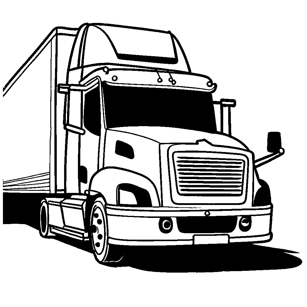 Truck on road coloring page lulu pages