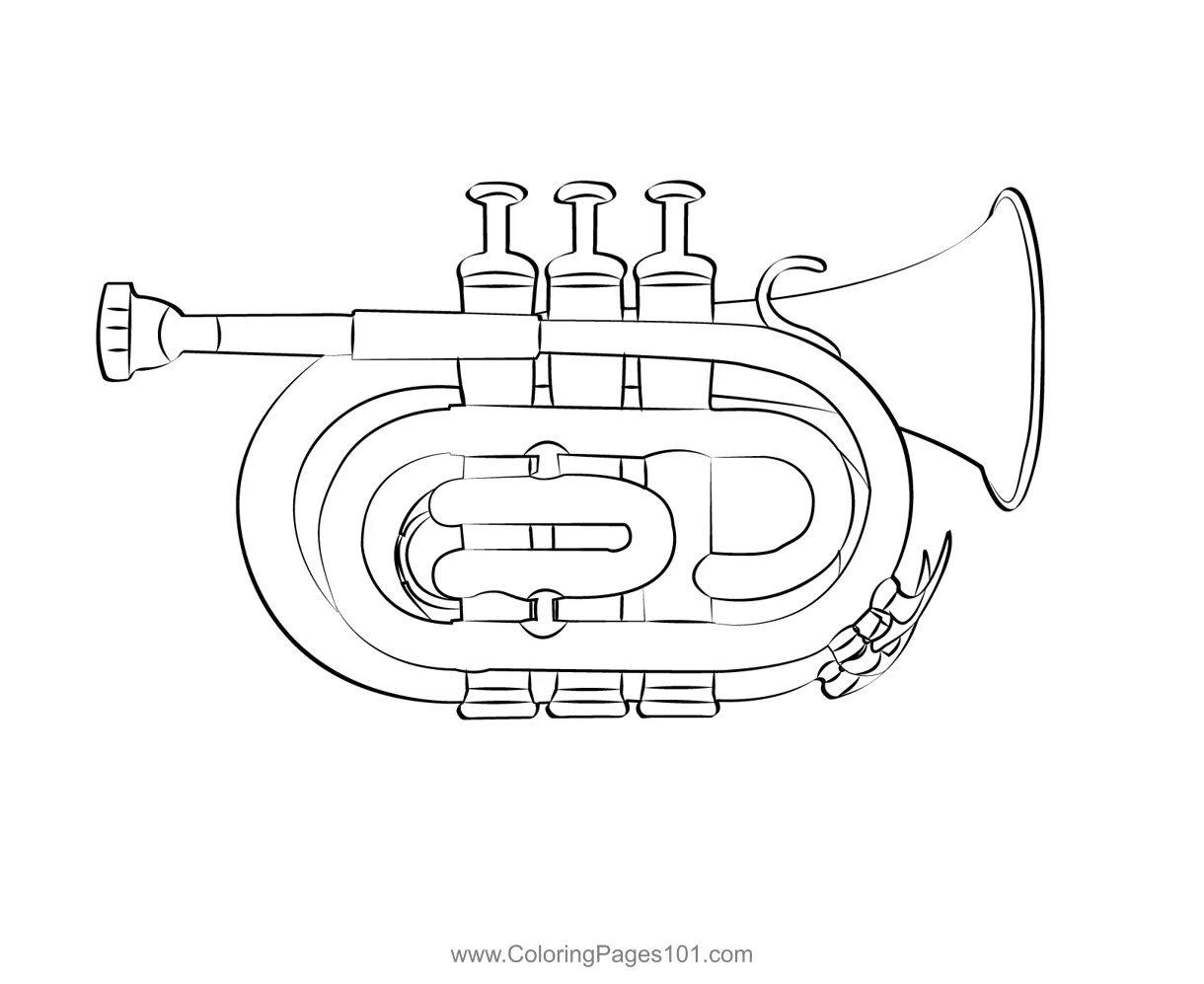 Pocket for kids free trumpet printable coloring