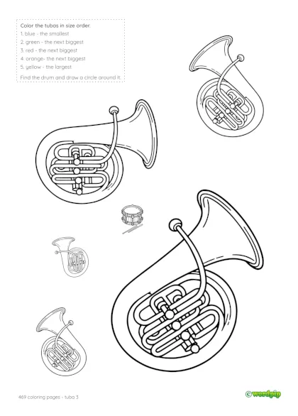 Coloring pages tuba