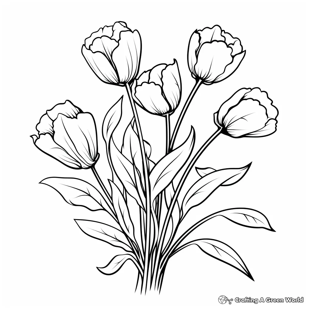 Tulip coloring page