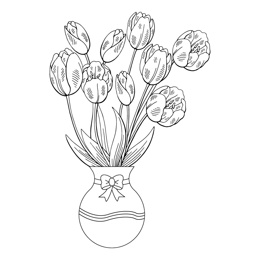 Tulip coloring page