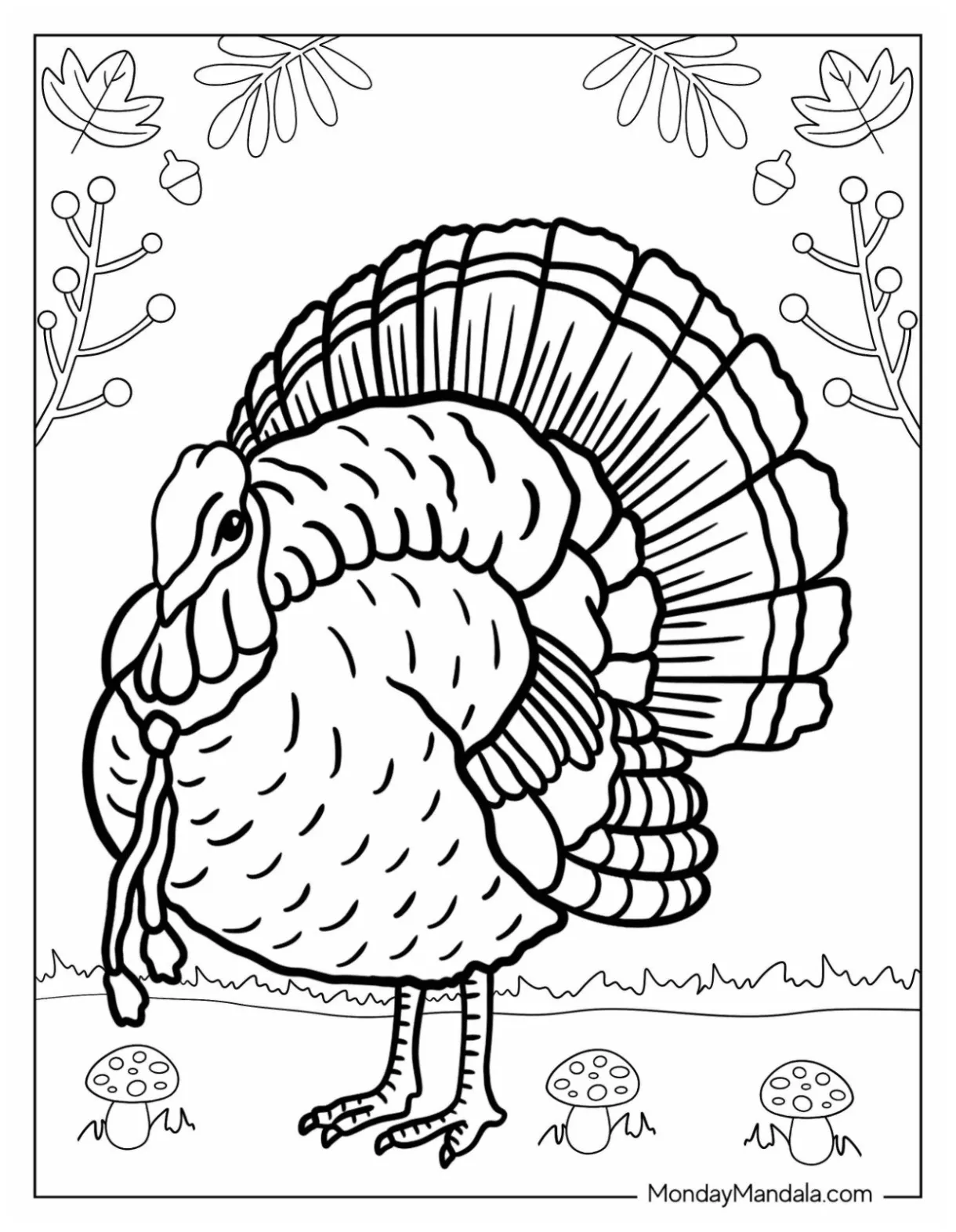 Cooked turkey coloring page