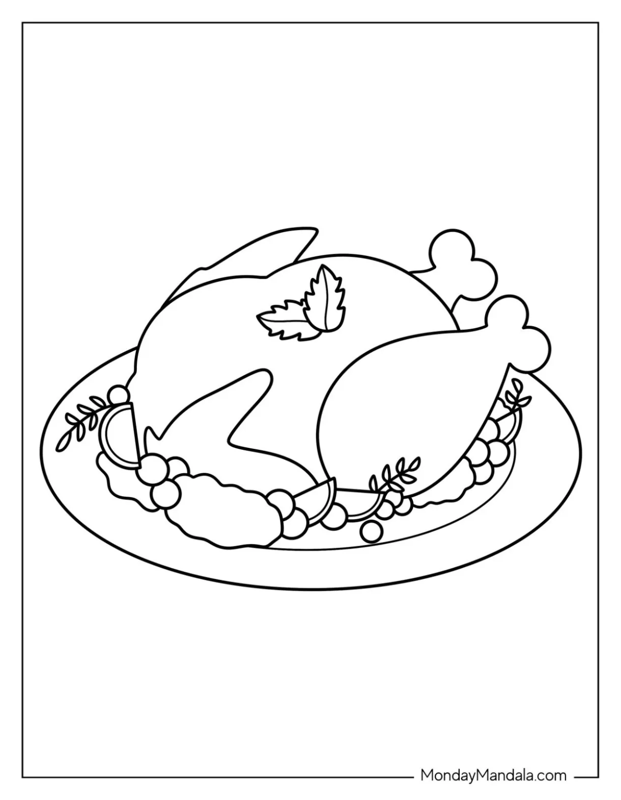 Cooked turkey coloring pages [2025]