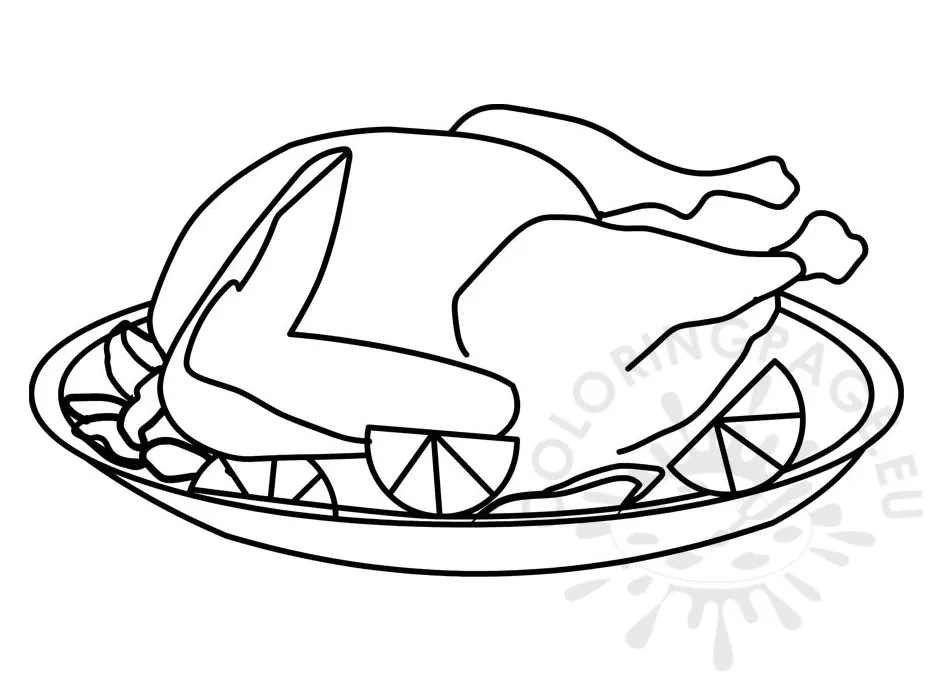 Roast turkey coloring page