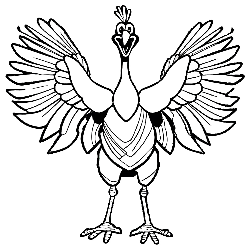 Waving turkey coloring page lulu pages