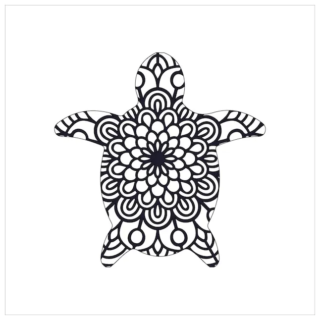 Premium vector turtle coloring page printable coloring page