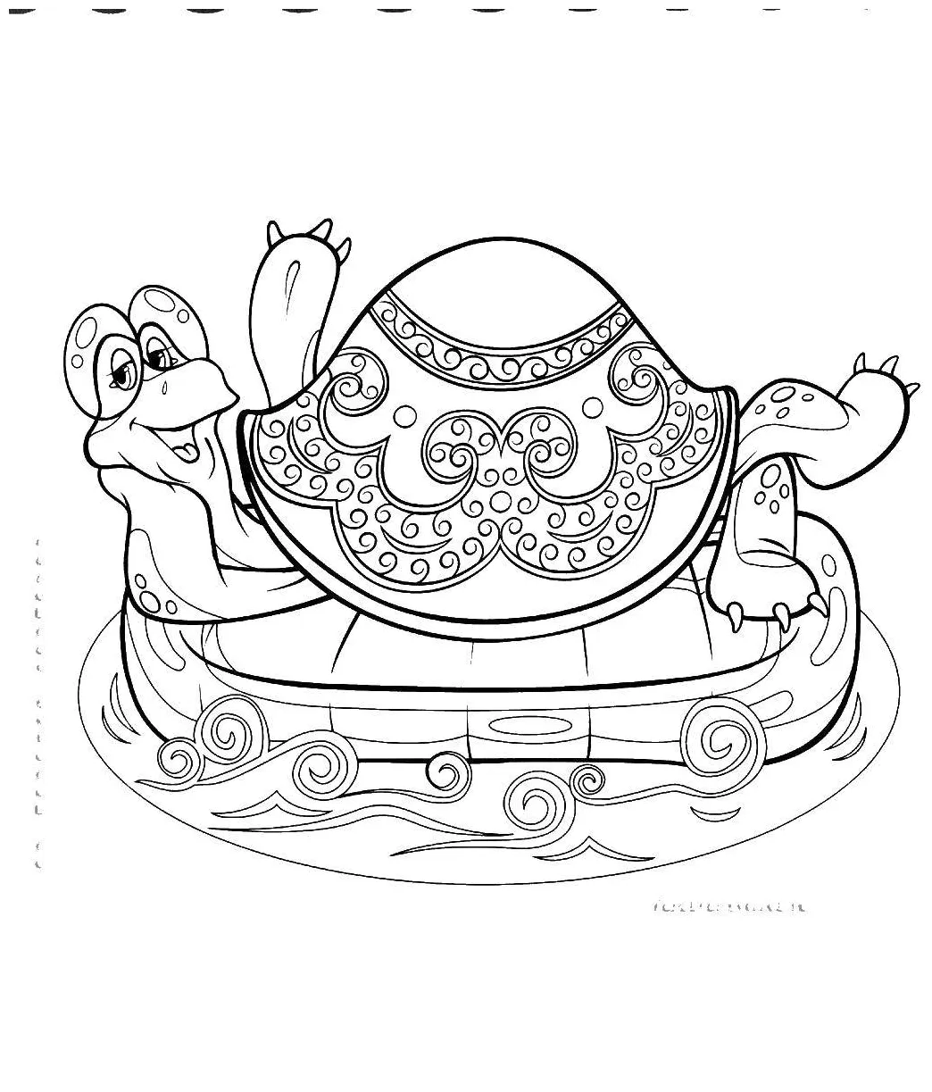 Online coloring pages coloring page turtle sunning lion cub and a large
