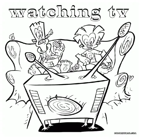 Tv coloring page free printable and easy coloring coloring nation